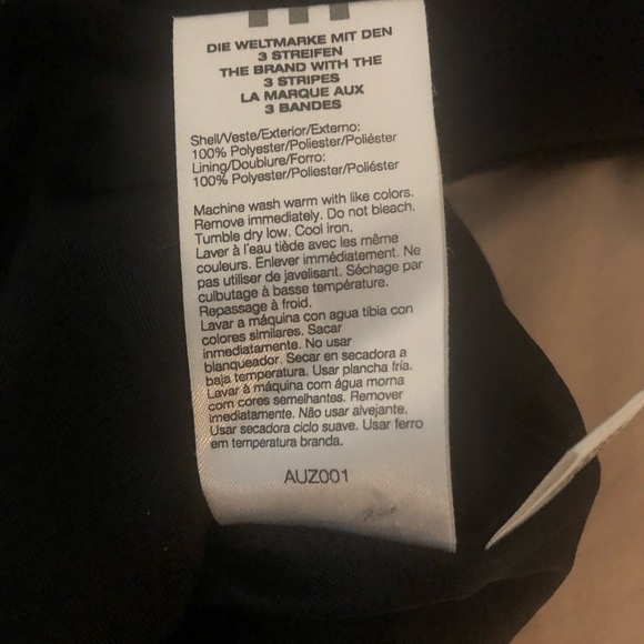 Adidas Youth Medium Zip Up Black and White Jacket - Picture 7 of 7